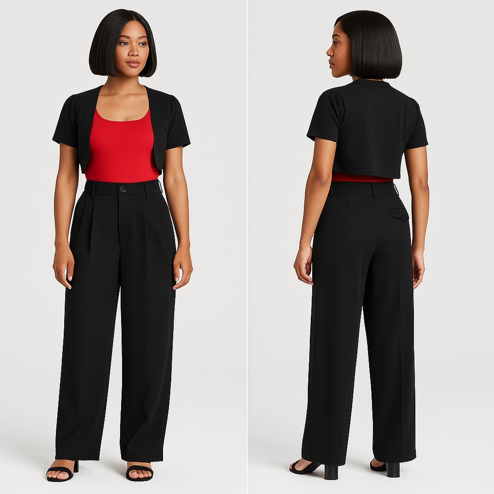 A New‎ Day Women's High-Rise Wide Leg Trousers - Black, Size 10
